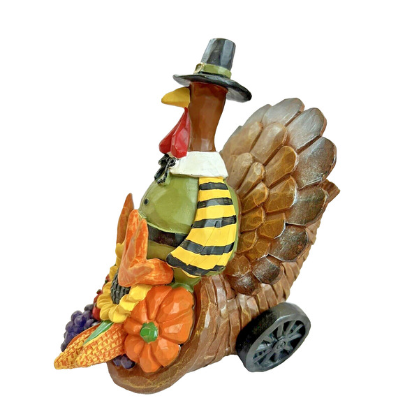 Williraye Studio Turkey Of Plenty Turkey As Pilgrim On Wheels Cornucopia Fall - Picture 2 of 7